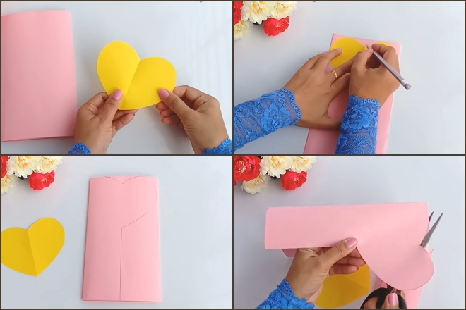 Cách làm thiệp Valentine handmade trái tim hoa cực yêu