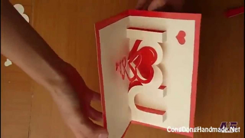 Thiệp Valentine trái tim 3D