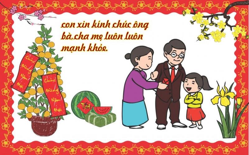 Bài thơ chúc tết cho trẻ mầm non: Năm mới bé chúc