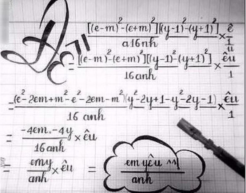 THƠ TÌNH YÊU TOÁN HỌC