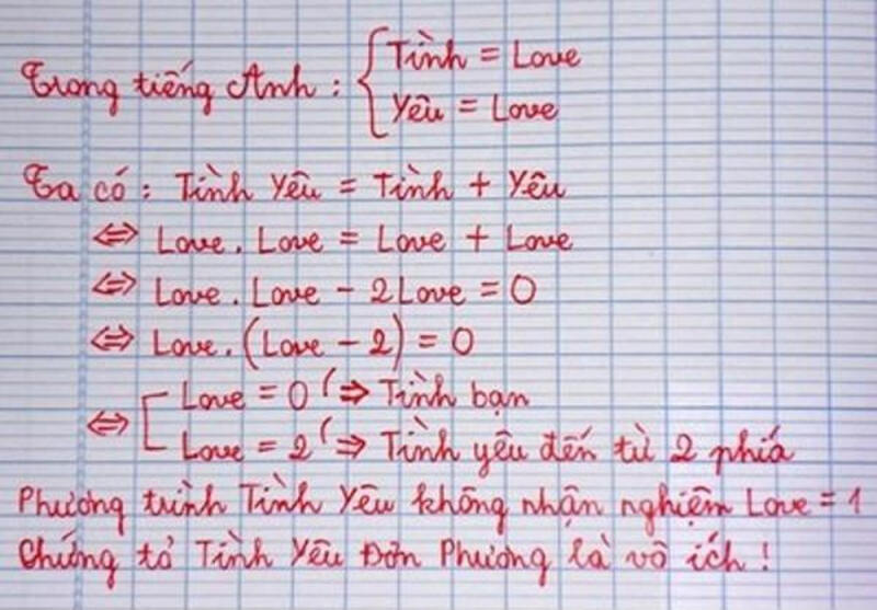 THƠ TÌNH YÊU TOÁN HỌC