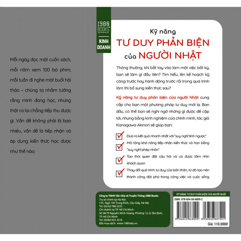 Kỹ Năng Tư Duy Phản Biện Của Người Nhật - Kanagawa Akinori (2019)