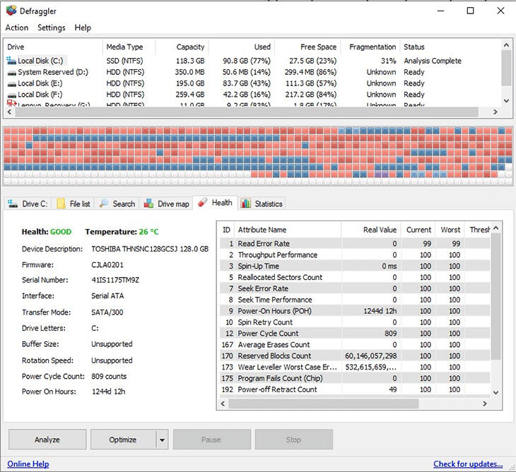 Phân mảnh ổ cứng SSD