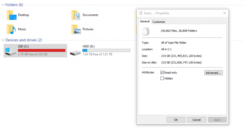 Không để cho ổ SSD quá đầy