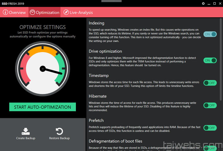 Sử dụng phần mềm SSD Fresh giúp tối ưu, tăng tuổi thọ SSD