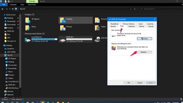 Tắt tính năng Index trên Windows